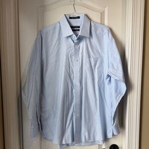Classic Light Blue Checkered Dress Shirt